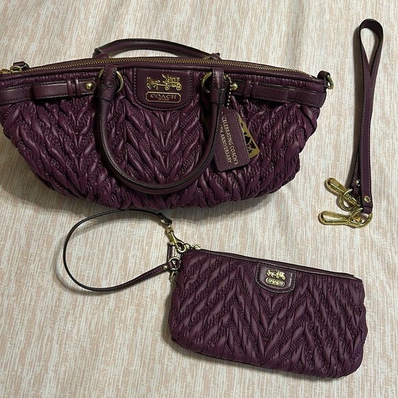 Coach 70th Anniversary Edition Purple Pleated set Madison Sophia. RARE - Picture 1 of 16